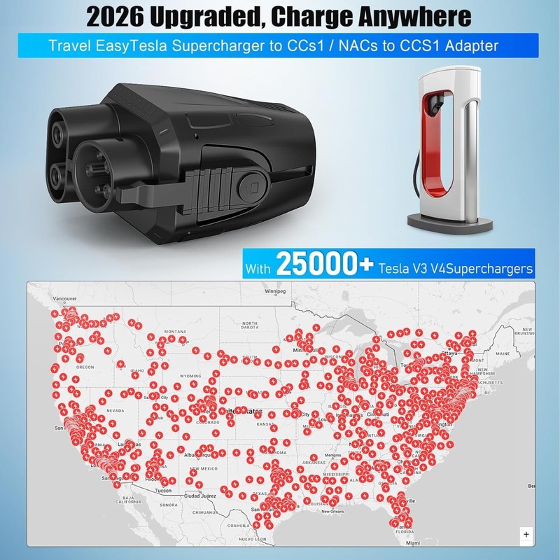 Aipechy 2026 NACS to CCS Adapter 500A 1000V Fast Tesla Supercharger gallery