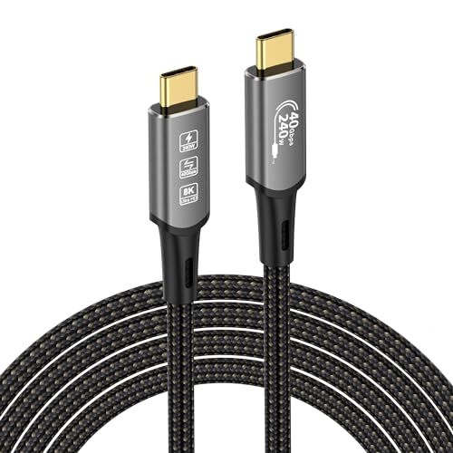 USB4 Thunderbolt 4 Cable 240W 40Gbps Data 8K Video USB-C to USB-C 3.3FT