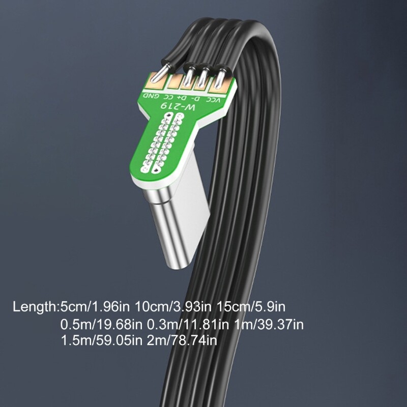 Flexible Flat Silicone USB C to C Cable Angled Cord for Camera and Smartphones gallery