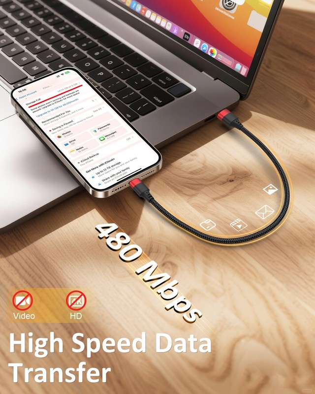1.5ft USB C Cable, 2 Pack USB to USB C Cable 18 inch, Braided Type C Charger ... gallery