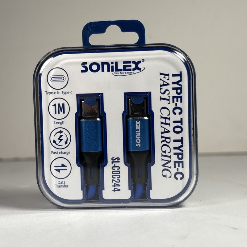 Sonilex USB-C To USB-C 1M Fast Charging Cable - Blue