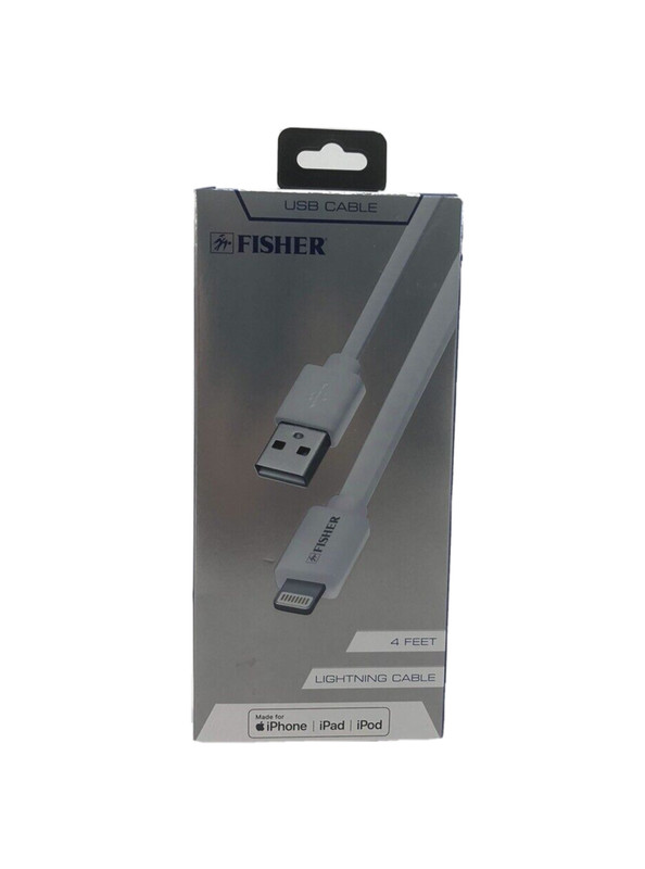 FISHER USB Cable 4 ft Lighting Cable for iPhone | iPad | iPod White
