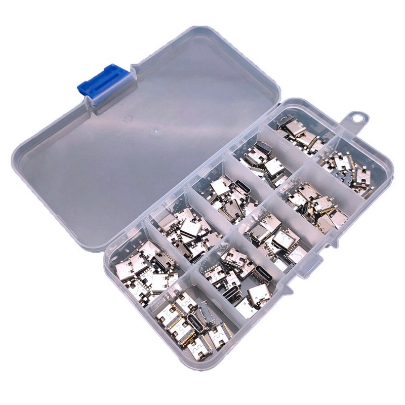 100Pcs/Lot 10Models Type-C USB Charging Dock Connectors Mix 6Pin and 16Pin8997