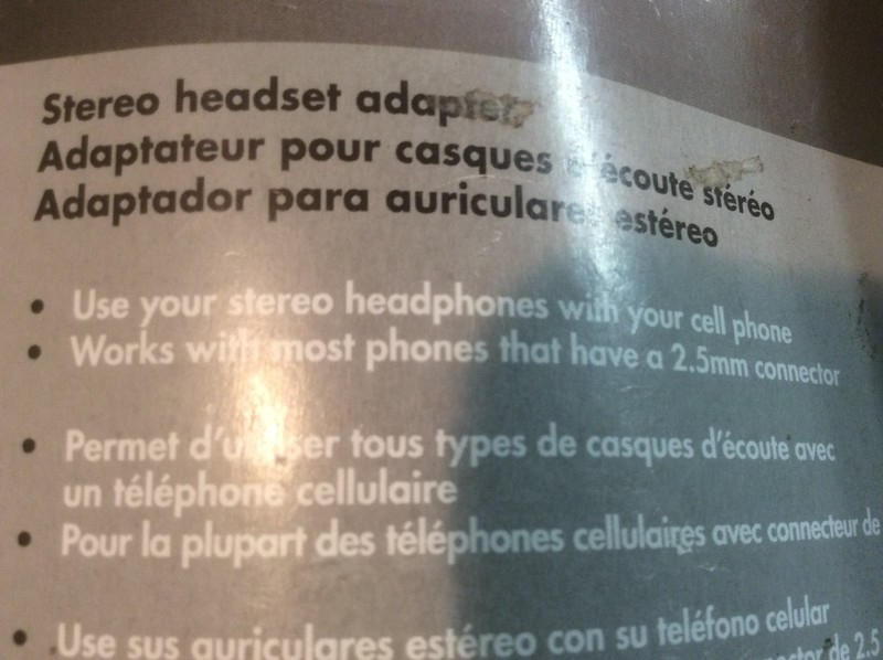 Rocketfish - Stereo Headset Adapter for Most Cell Phones - Black Model: RF-2T3A gallery