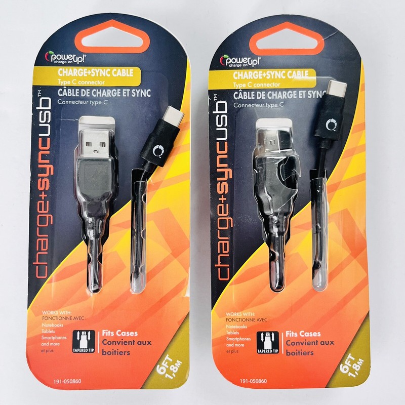 Charge and Sync USB Cable Type C 6ft Lot of 2