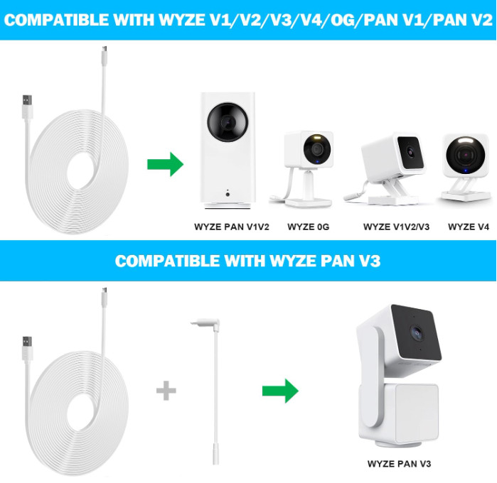 Cable de extensión USB a Micro USB de 25 pies, carga y datos, paquete de 2 pieza gallery