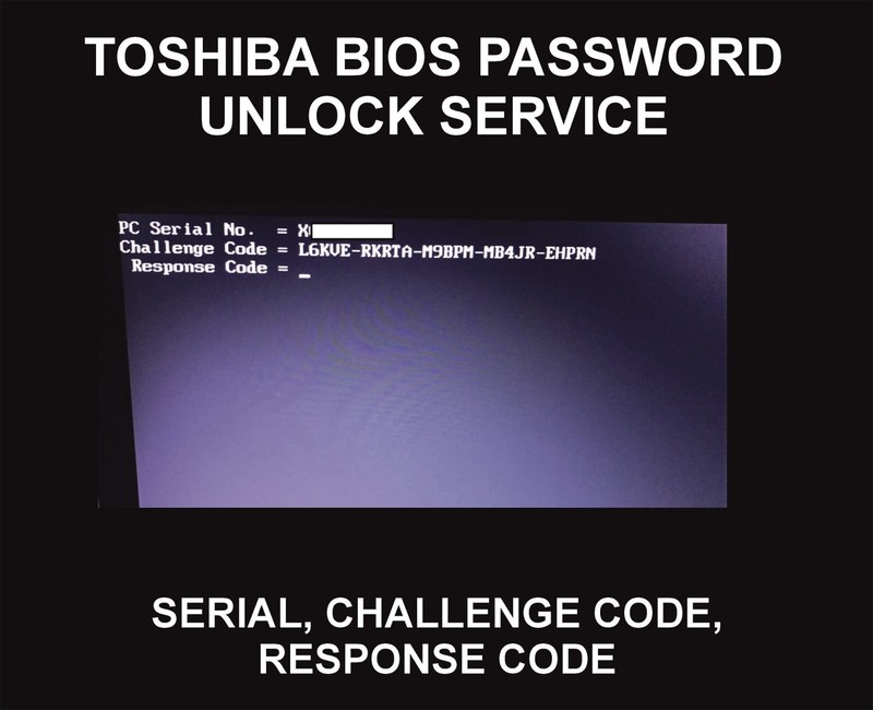 Toshiba Bios Unlock Code, Key, Challenge And Response Key
