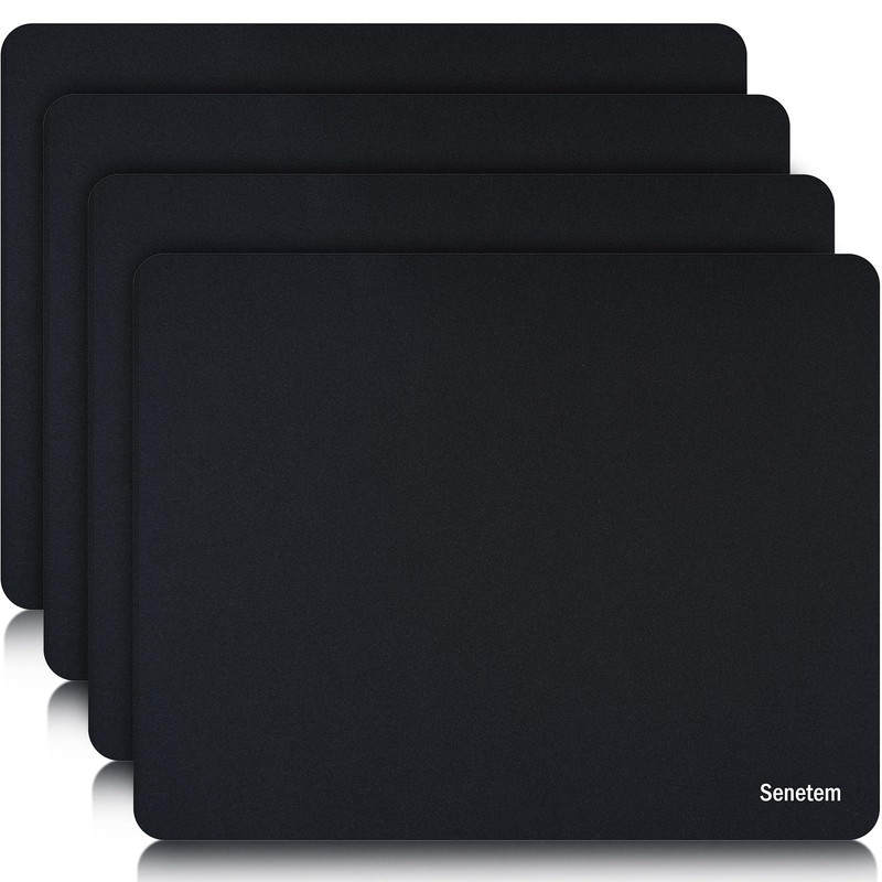 Senetem 4-Pack Mouse Pad, Ultra-Smooth Gaming Mousepad, Non-Slip Rubber Base,…