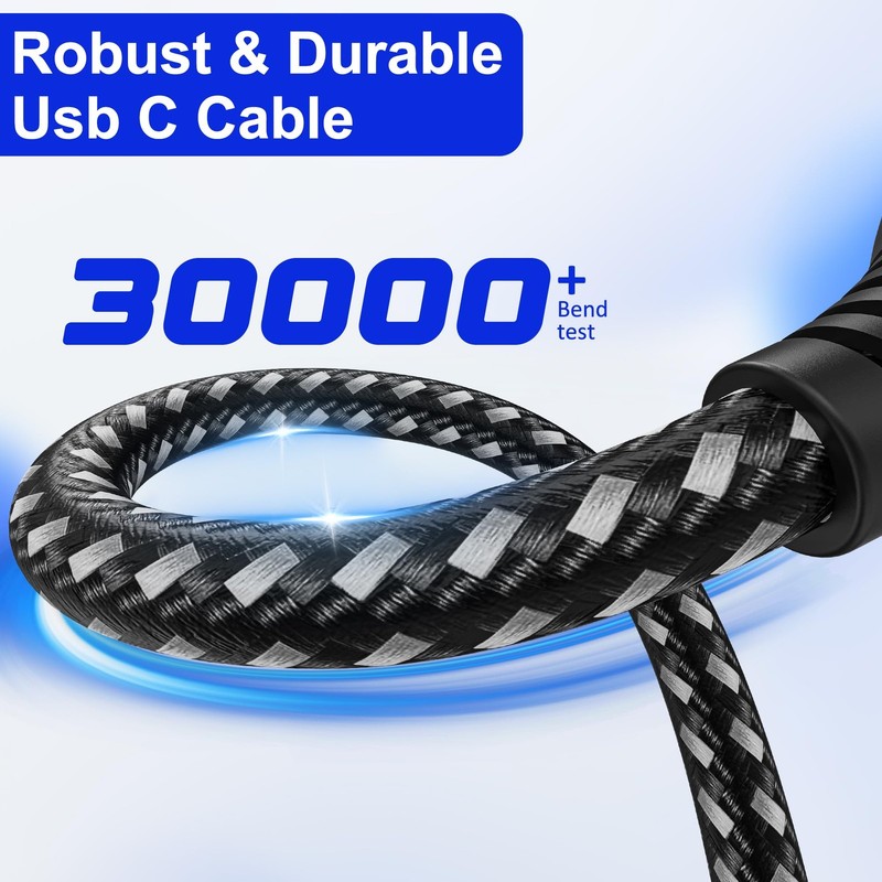 Bawanfa USB C to USB C Cable 20FT Extra Long Braided Type C Cable 60W Fast gallery
