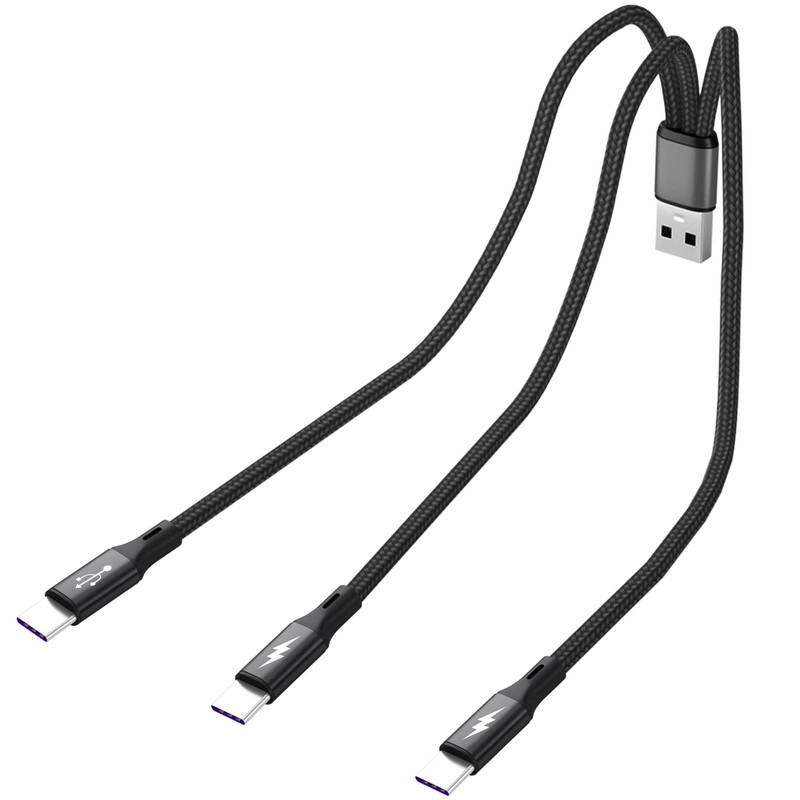 GELRHONR USB C Splitter Cable,USB A Male to 3 Type-C Charge 1 Pack 0.2M gallery