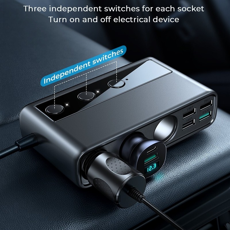 Joyroom JR-CL06 9 en 1 154W PD USB-C / TYPE-C + DUAL QC3.0 USB + 3 USB gallery