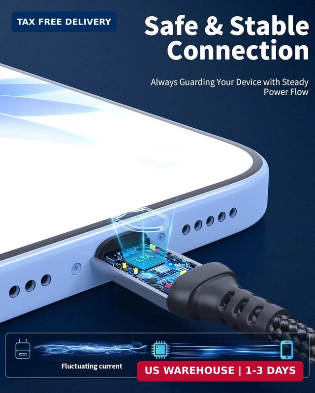 Short USB to USB C Cable 1FT, 2 Pack Short USB A to USB C Cable Fast Charging, D gallery