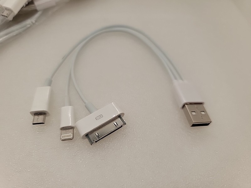 5 PK LOT 3 in 1 USB Charger Cable Apple 8 Pin + Dock Connec