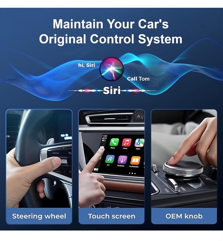 Wireless Carplay Adapter for iPhone Apple, 2026 Mini CarPlay Dongle, Plug & P... gallery