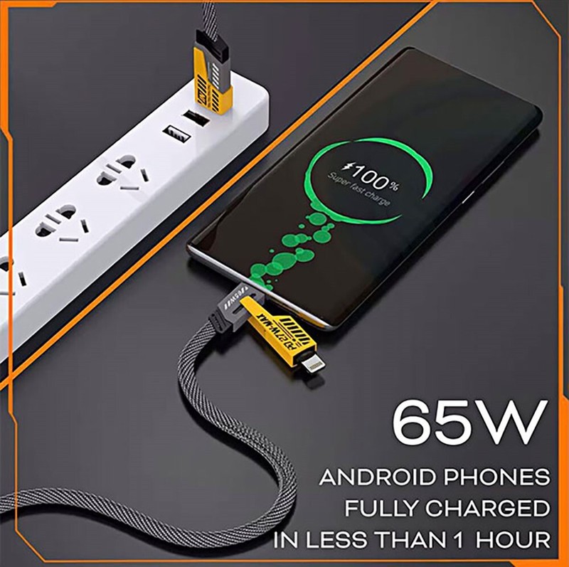 4-in-1 3ft USB-C PD 65W Fast Charging Cable Type C For Apple Samsung LG OnePlus gallery