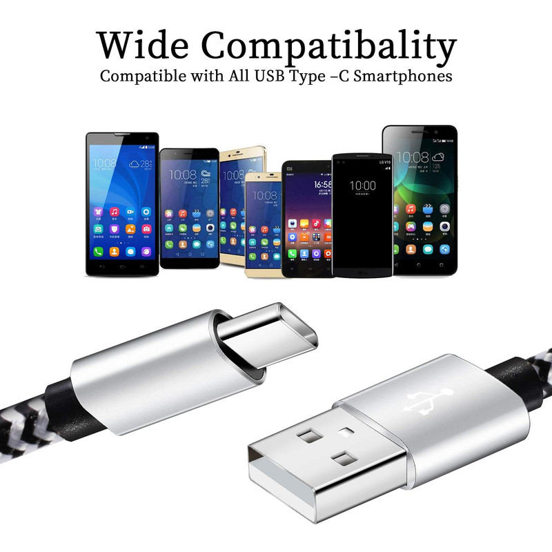 USB Type C Cable, 5 Pack (6FT) Nylon Braided USB C Cables 3A Fast Charging Charg gallery
