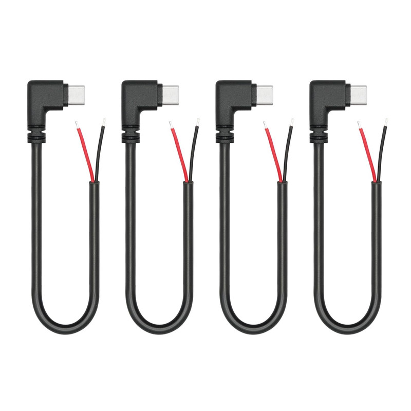 4Pcs USB C to 2 Pin Bare Wire Open End Power Cord 10Inch, 90 Degree USB Type C M gallery