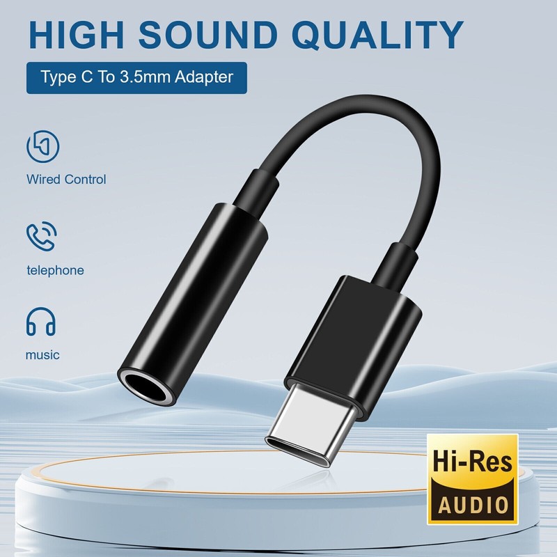 2025 Upgrade USB-C to 3.5mm Aux Jack Adapter Headphone Cable for iPhone 16 Plus