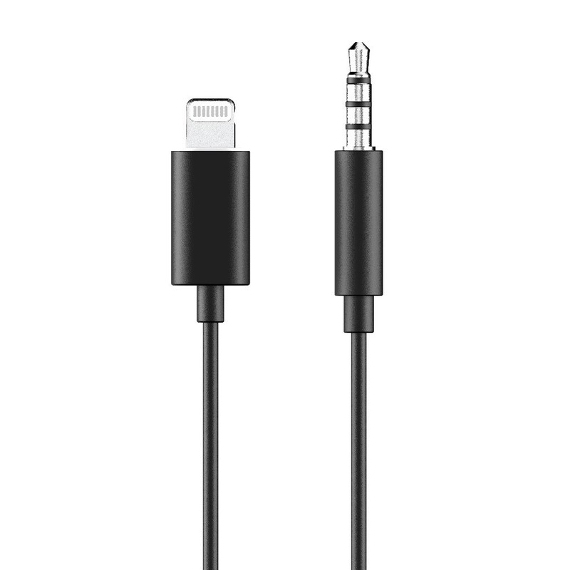 to 3.5mm Stereo Aux Cable Audio Cord 3 Feet MFi Certified Black