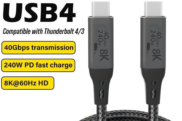 1-Foot USB4 Cable Compatible with Thunderbolt 3, Thunderbolt 4 and USB-C - Su... gallery