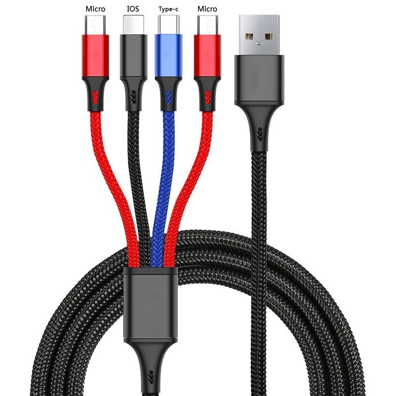 4 in 1 Multi USB Charging Cable Fast Charger Cord For iPhone Type C Micro gallery