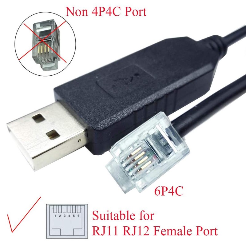 USB to RJ11 RJ12 Control Cable for Celestron Nexstar eq6 PC Link to Hand-Cont... gallery