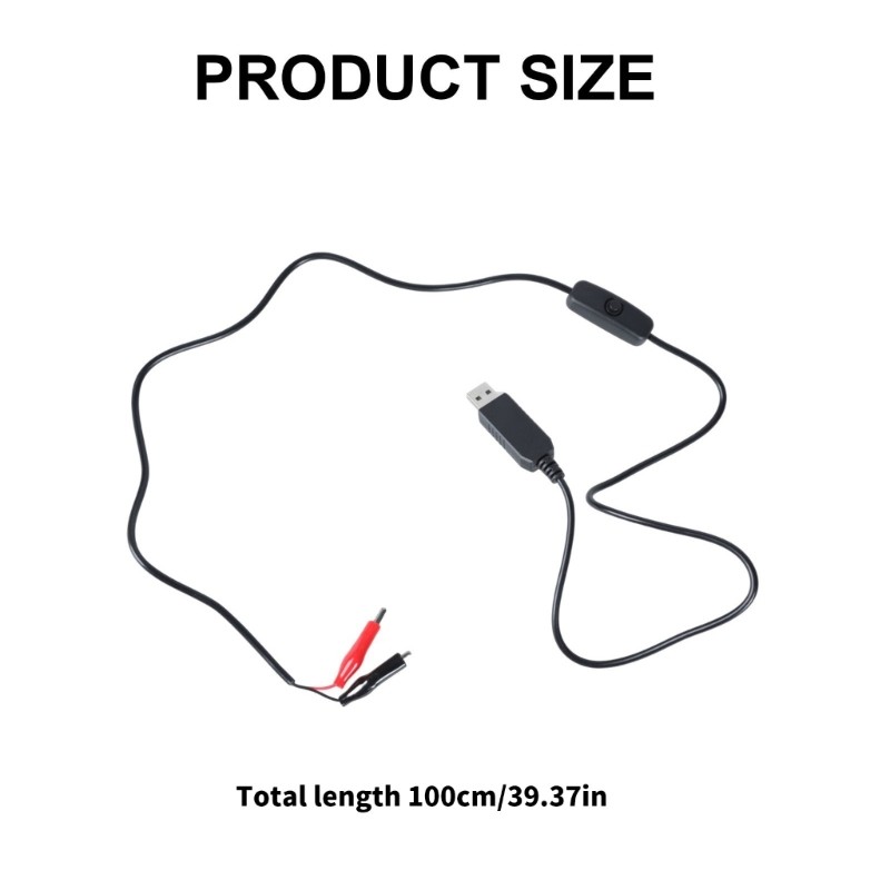 100cm USB 5V Male Test Wire 3V Clip Cable Cord with Switching Button gallery