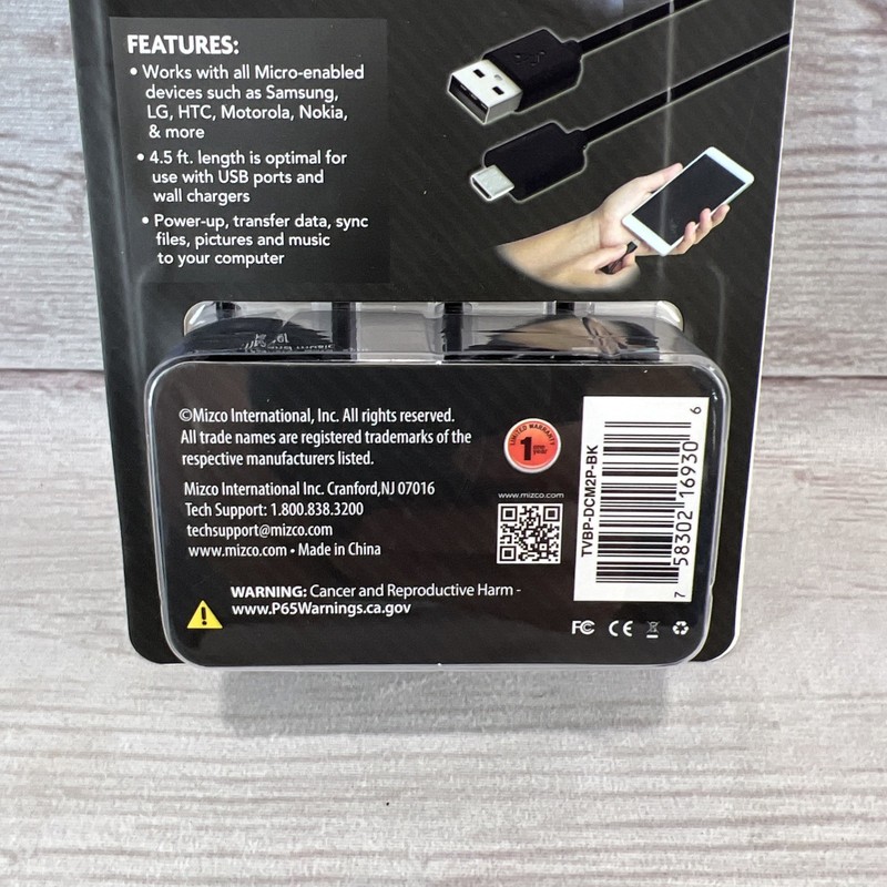 Travelocity 2 PACK Micro-USB Android Cable Charge & Sync 4.5 ft. Black New FRSHP gallery