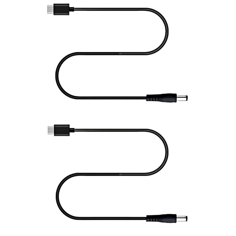 PD USB C to DC 5.5×2.5mm Cable, 12V 3A Output, 2-Pack