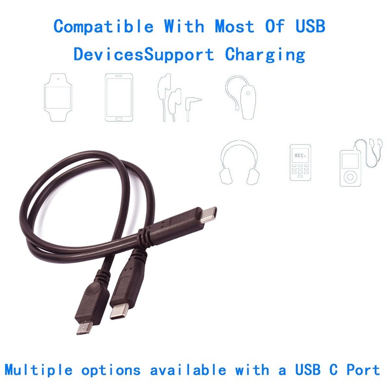 USB and Micro USB Splitter Charging Cable 2 in 1 to and Micro USB Charging Co... gallery