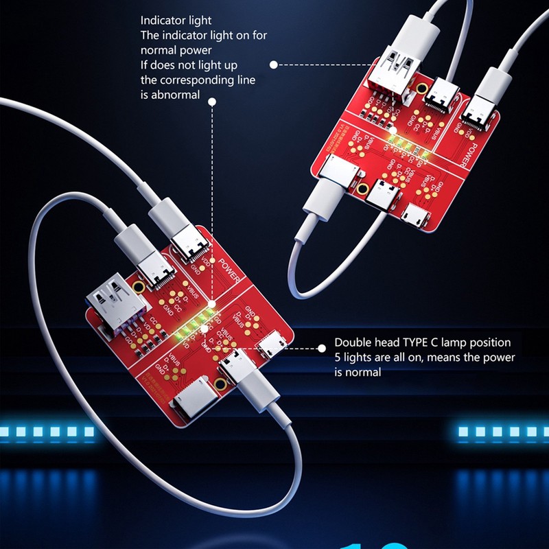 Hot USB Cable Triad Tester Charging Test Card 3 In Data Wire Test Fixture