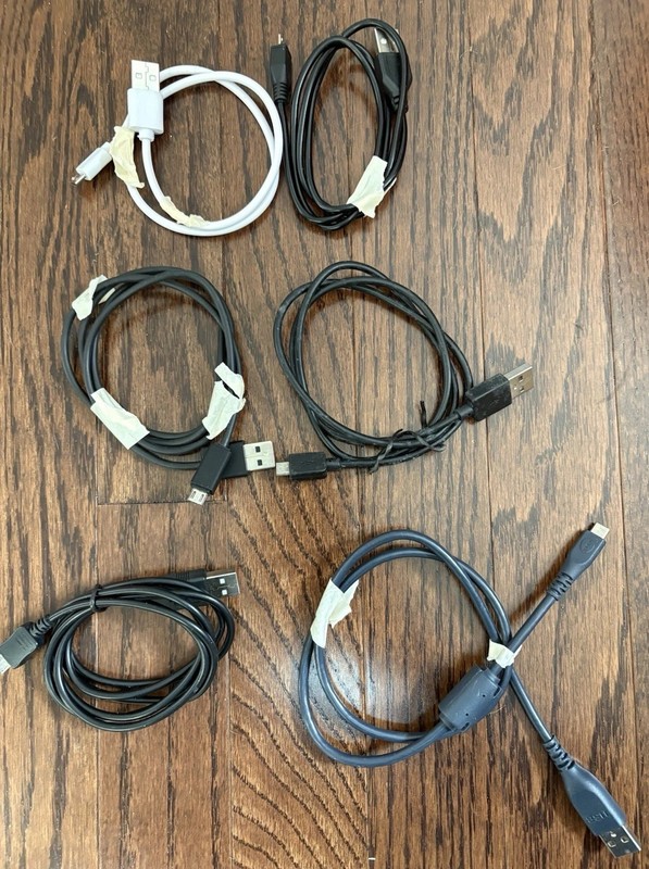 2x Micro USB Charger Sync Cable Black White Over 12 INCH