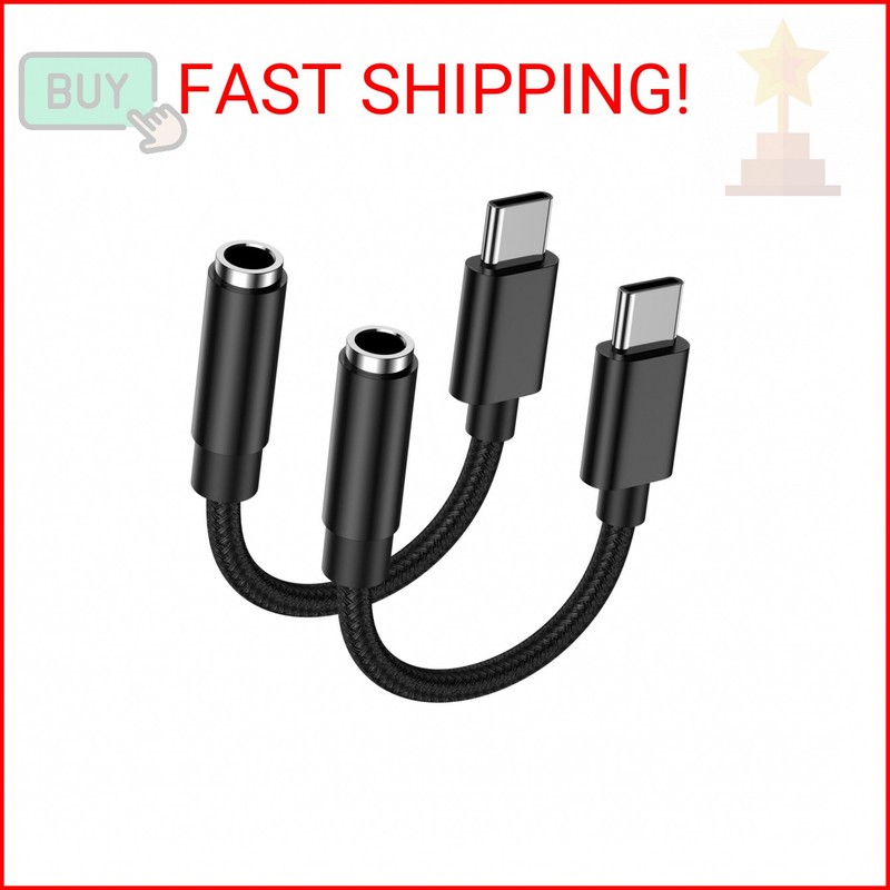 USB C to 3.5mm Audio Headphone Jack Adapter for Samsung Galaxy A17 A16 A56 S25 U