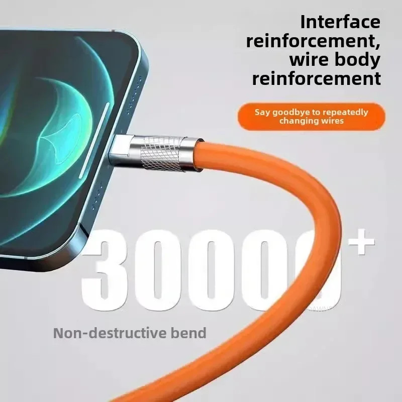 120W 7A USB-C Fast Charging Silicone Cable PD for Xiaomi Huawei 1M-2M gallery