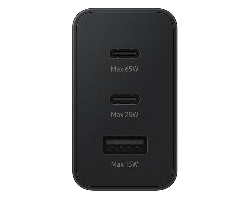 Samsung Black 65W Trio Adapter Fast Charging USB Type C Charge gallery