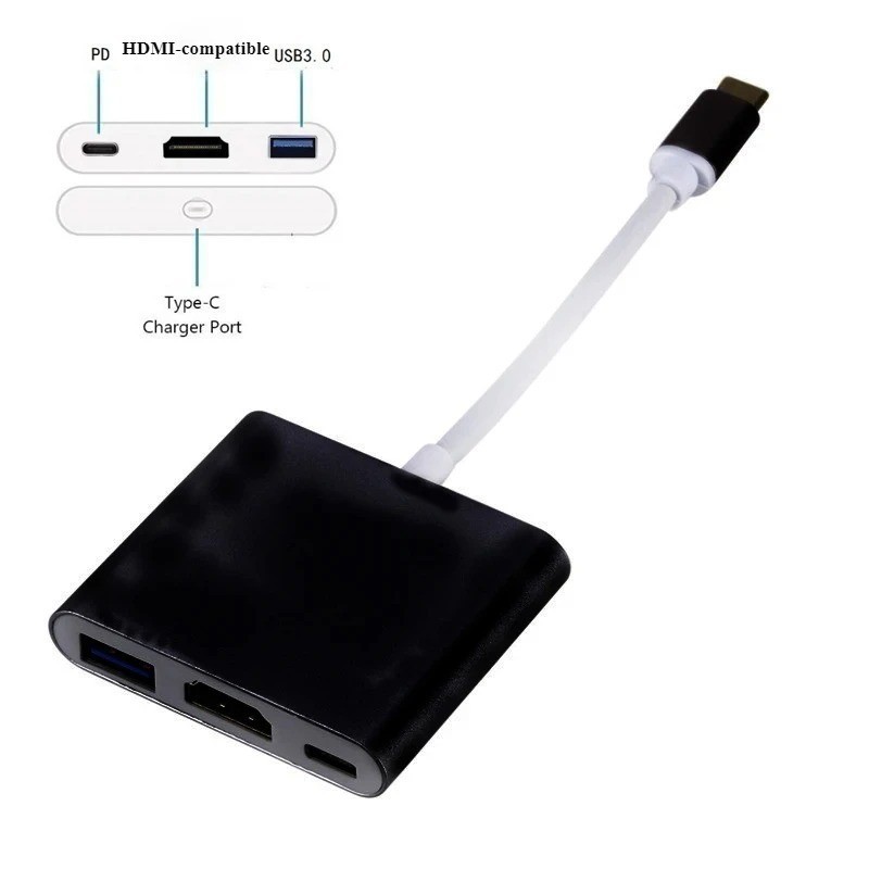 Type C USB 3.1 to USB-C 3.0 4K HDMI Adapter Cable 3 in 1 For Android LG Samsung gallery