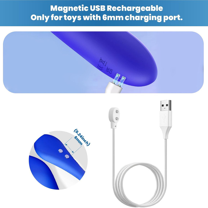 6mm Magnetic Charger Cable 2026 USB DC Replacement 2.6ft for Toys Massagers gallery