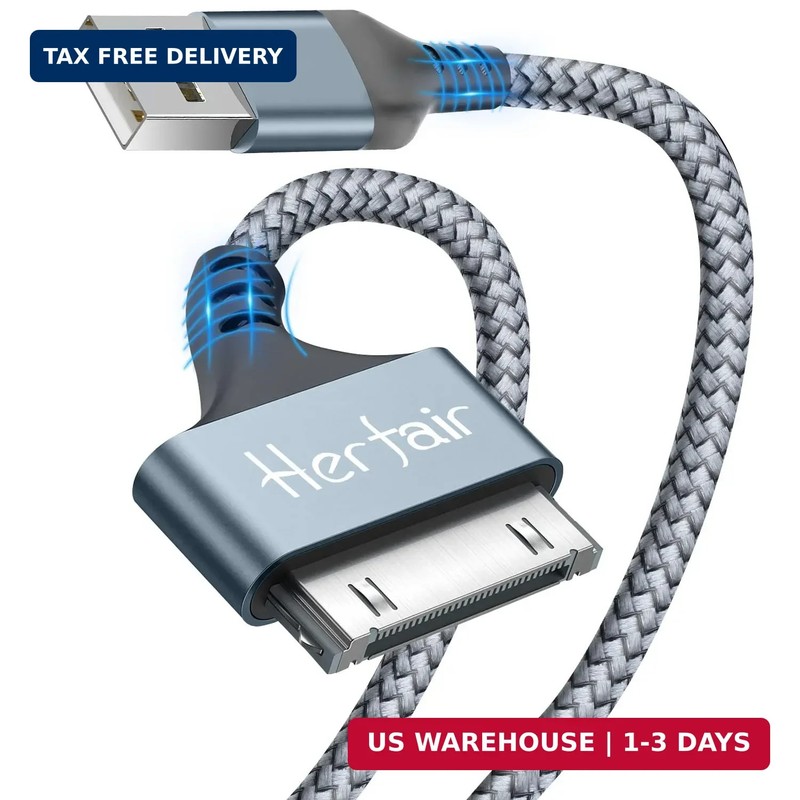 30 Pin to USB C Adapter Ipod Charger Nylon Braided Fast Charging Data Cord Next