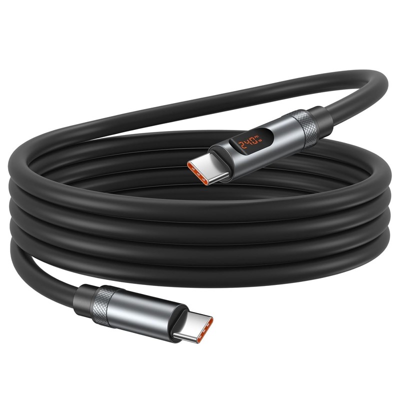 Excgood USB C to C Cable 240W, 6ft Type C Charger Fast Charging Cord
