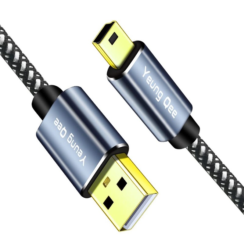 20 ft Braided Mini USB Cable USB 2.0 A to Mini B Cord for PS3 Controller