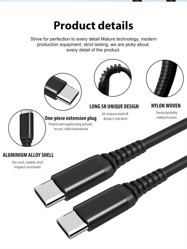 USB C to USB C Cable Type C Fast Charging Cable for Samsung Galaxy S23 S22 S21 gallery