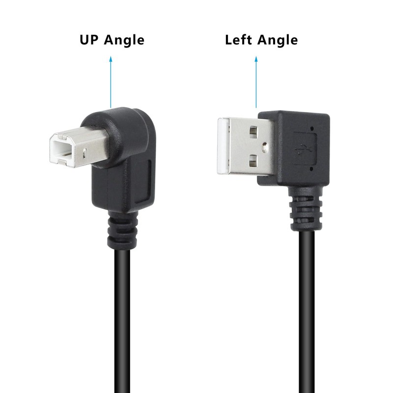 2 PCS 25cm 90 Degree Short USB 2.0 Type A Male To Up Angle B Printer Cable gallery