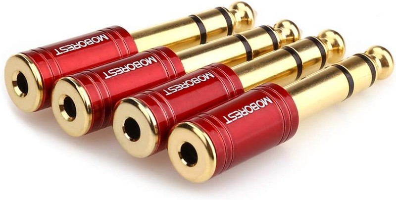 Durable 6.35mm to 3.5mm Headphone Adapters - Stylish Red Audio Solution gallery