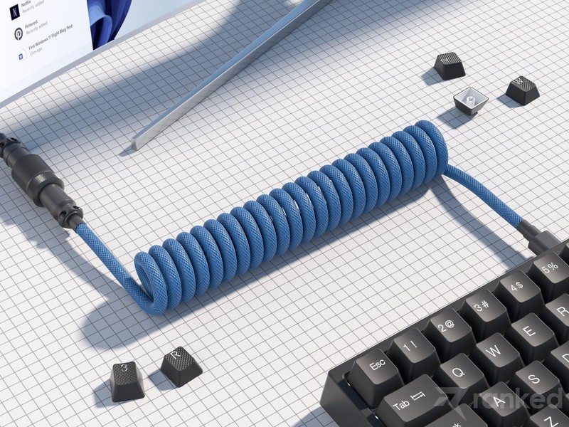 Skydiver Coiled Keyboard Cable Braided USB Type C To A 5Pin Aviator 20W gallery