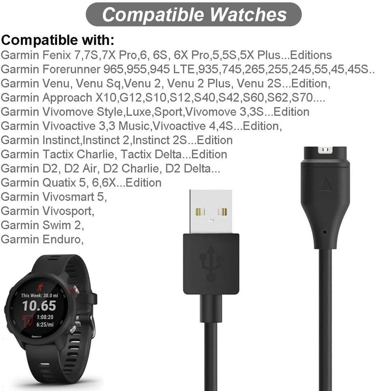 Charger Cable for Garmin Venu/Venu Sq/Venu Sq Music Edition/Venu 2/Venu 2S gallery