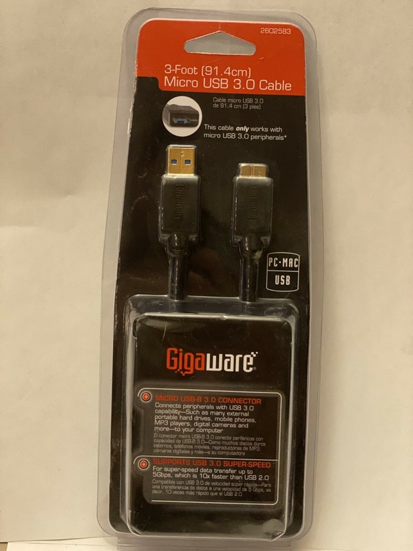 Gigaware 3 ft Micro USB 3.0 Cable