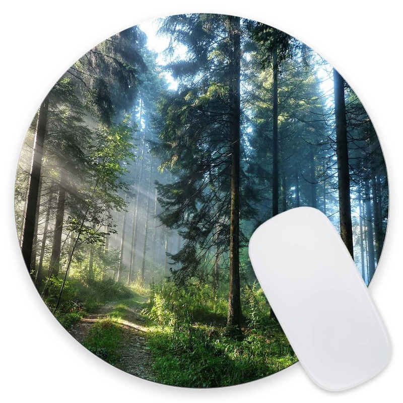 Nature Misty Round Mouse Pad,Non-Slip Rubber Base Wireless Gaming MousePads f... gallery