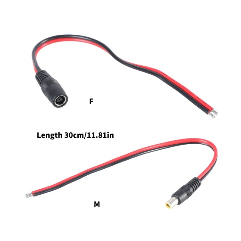Male/Female DC7909 8mm Plug to Bare Wire Open End Power Pigtails Cable gallery