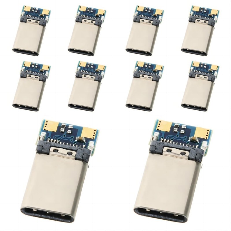 10 Pack USB C DIY Connector USB 3.1 Type C 24Pin Male Plug Port Repair Replac... gallery