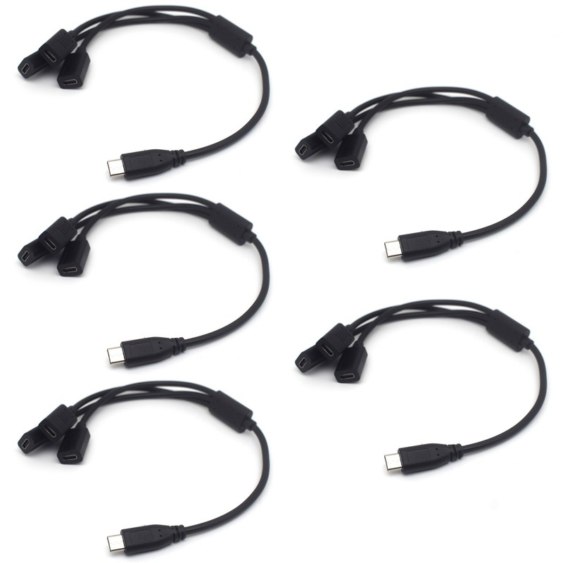 5x USB-C 1 Male to 3 Female Adapter Cable for Fast Charging & Data Transfer New